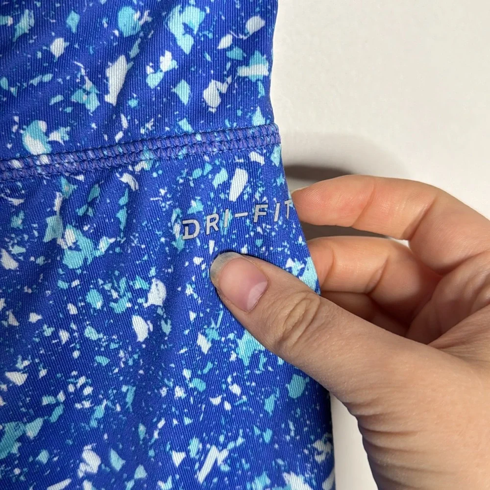 Nike Dri-Fit electric blue speckled athletic running tights leggings size S